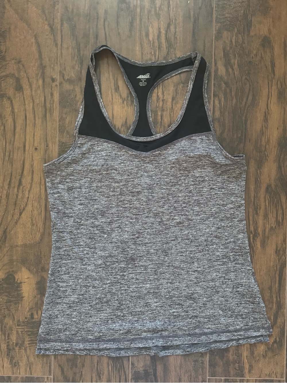 Avia Medium Athletic Tank Top Heather Gray and Black